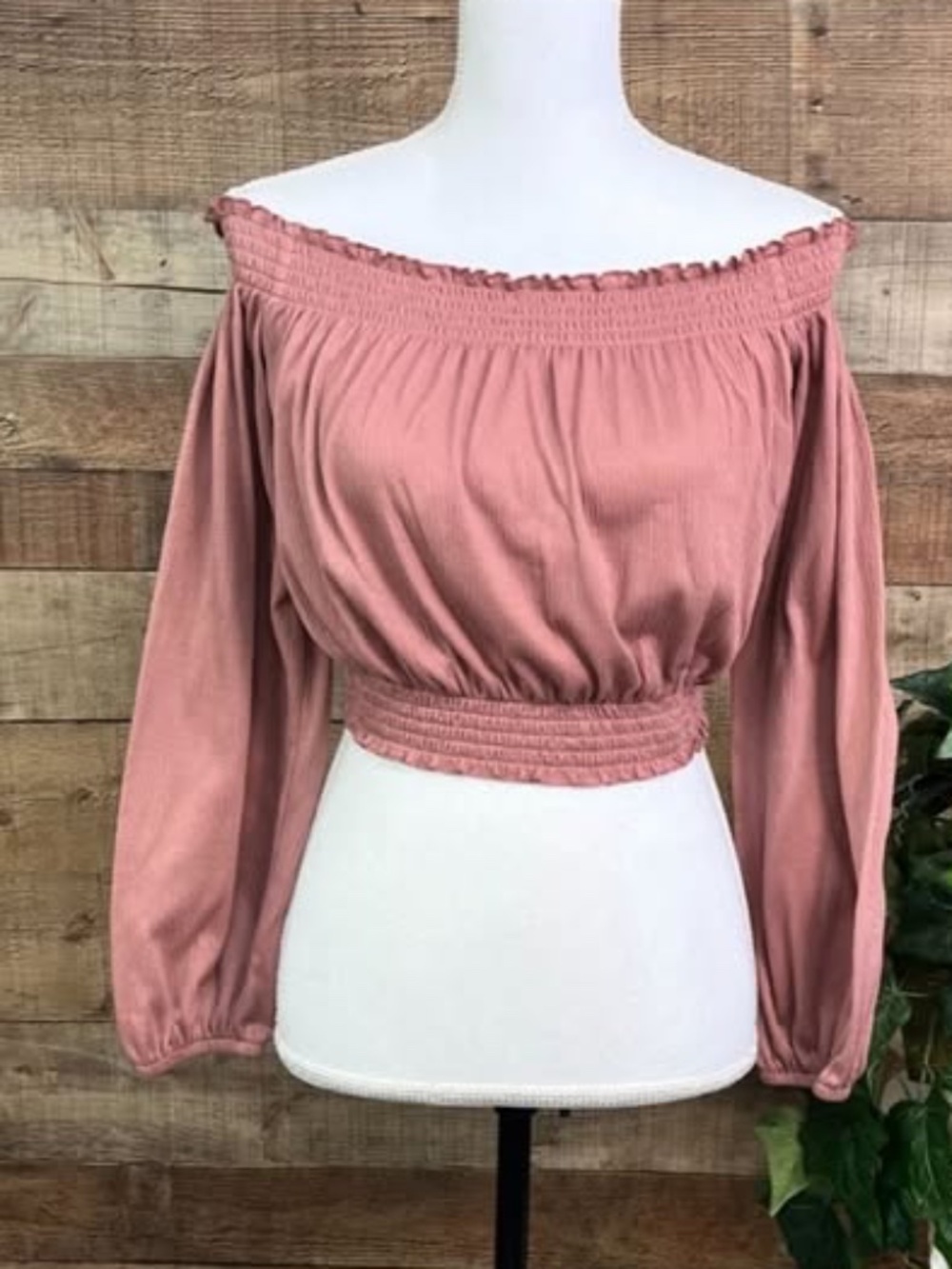Women's Size Medium Dark Rose Divided H&M Off The Shoulder Blouse